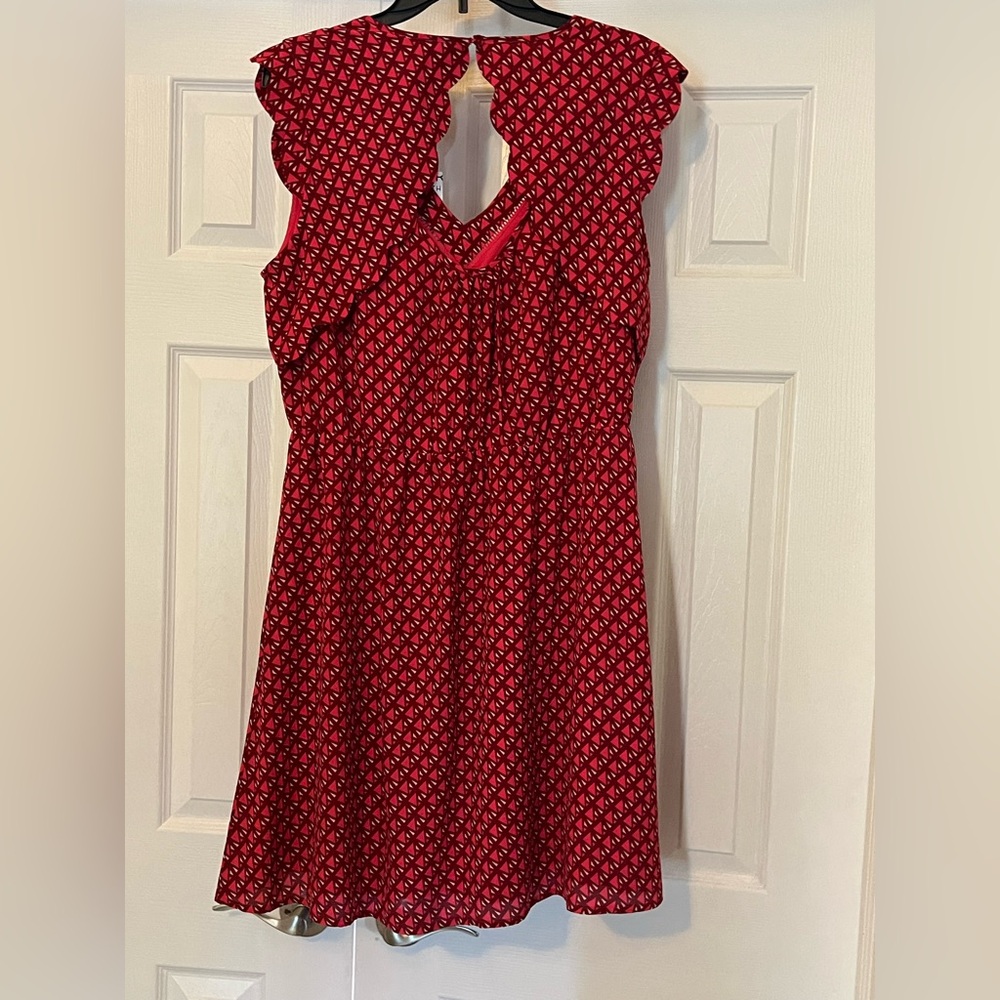 41 Hawthorn Burgundy Geometric Dress